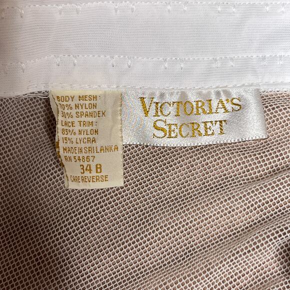 Vintage 80s Victoria's Secret Gold Label White Lace Corset Bustier Top Mesh Sexy - Picture 2 of 10